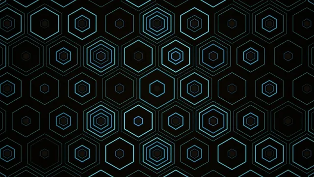 4K UHD cyan neon hexagon grid seamless motion background