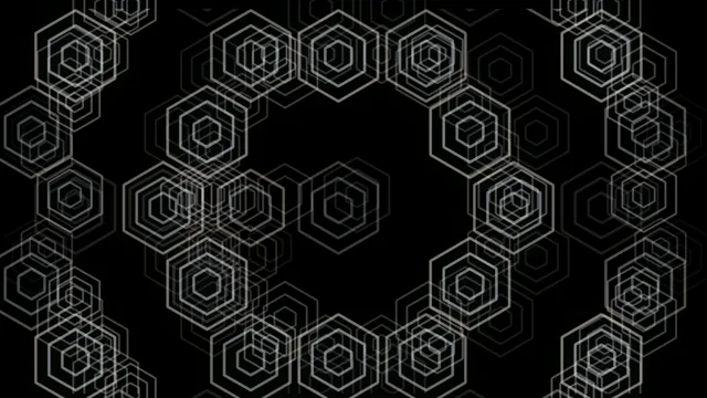 4K UHD geometric hexagon motion background with dark tech aesthetic