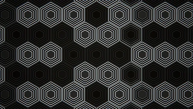 4K UHD geometric hexagon motion background with neon glow effects