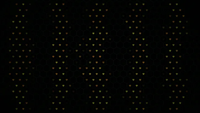 4K UHD Golden hearts floating animation loop for broadcast