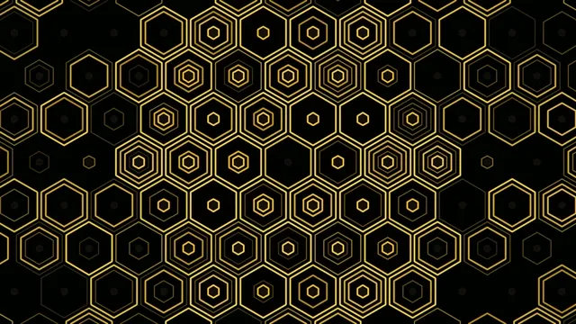 4K UHD golden hexagon honeycomb seamless looping motion background