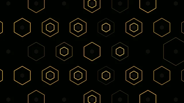 4K UHD Golden Hexagon Pattern Motion Background Loop