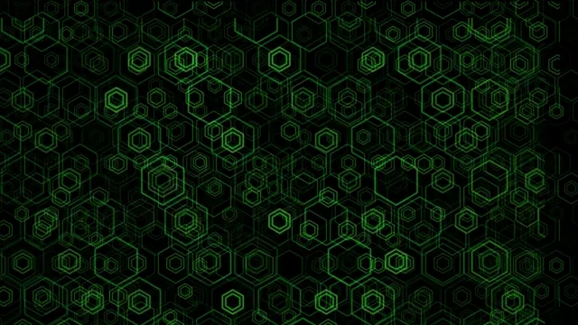 4K UHD green hexagon geometry tech background loop