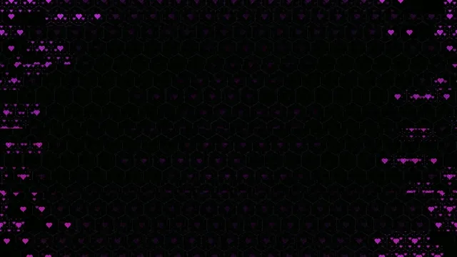 4K UHD Magenta Hearts Hexagon Motion Background Loop