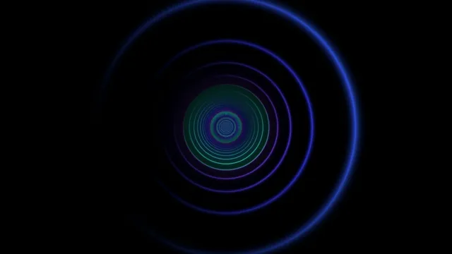 4K UHD neon concentric circles loop - abstract tech motion background