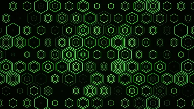 4K UHD neon green hexagon grid motion background for broadcast