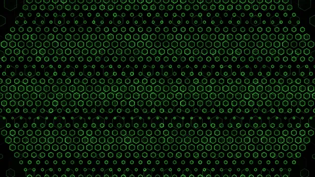 4K UHD neon green hexagon pattern motion background for broadcast