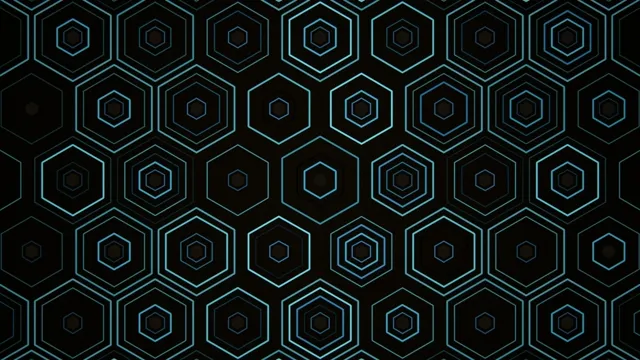 4K UHD neon hexagon grid motion background for broadcast and video editing