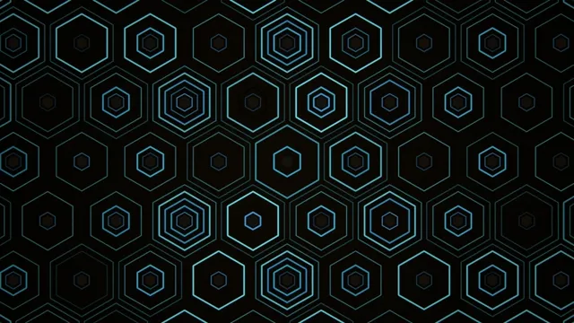 4K UHD neon hexagon pattern motion background for broadcast and streaming
