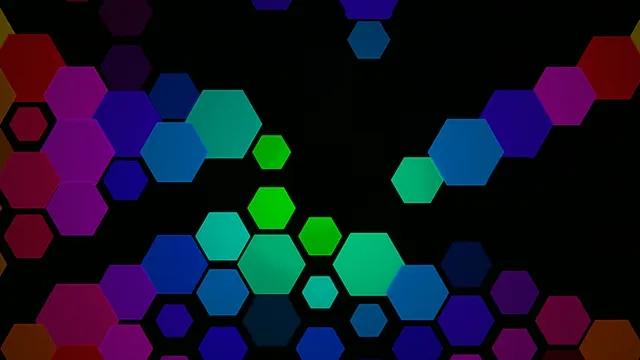 4K Ultra HD colorful hexagon mosaic motion background for broadcast
