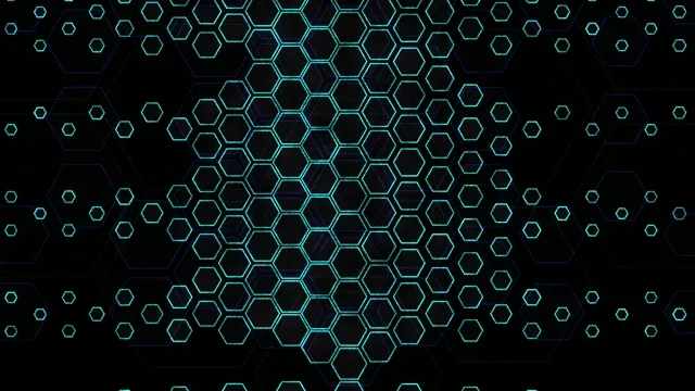 4K Ultra HD cyan hexagon network motion background for broadcast