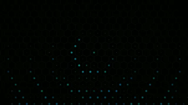 4K Ultra HD digital hexagon network with glowing cyan nodes animation