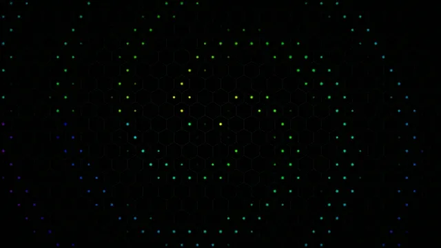 4K Ultra HD digital hexagon network with glowing particles motion background