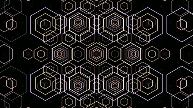 4K Ultra HD geometric hexagon motion background for broadcast and video editing