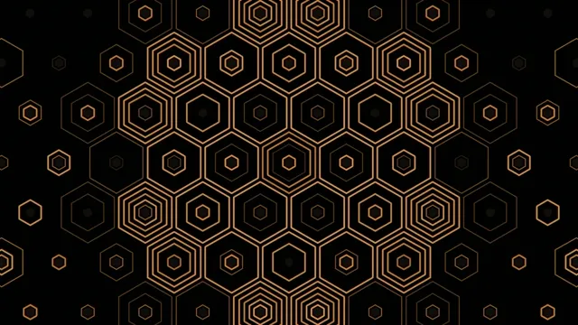 4K Ultra HD gold hexagon geometric motion background for broadcast