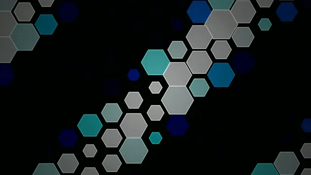 4K Ultra HD hexagonal motion background loop with blue and teal accents