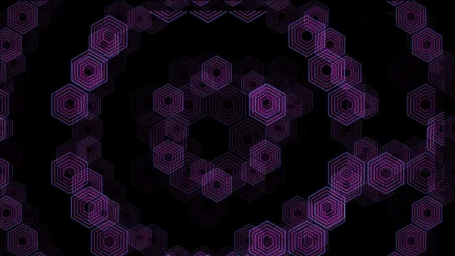 4K Ultra HD neon hexagon motion background for broadcast and streaming