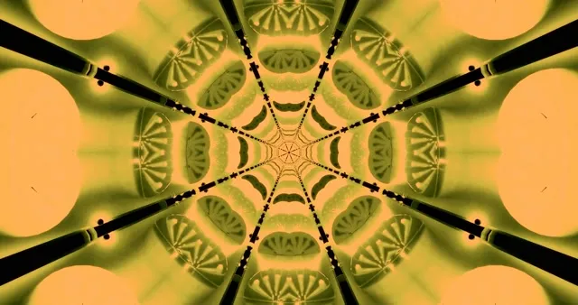 4K VJ Loop 60fps | Green Kiwi Fruit Neon Tunnel Hypnotic Screensaver