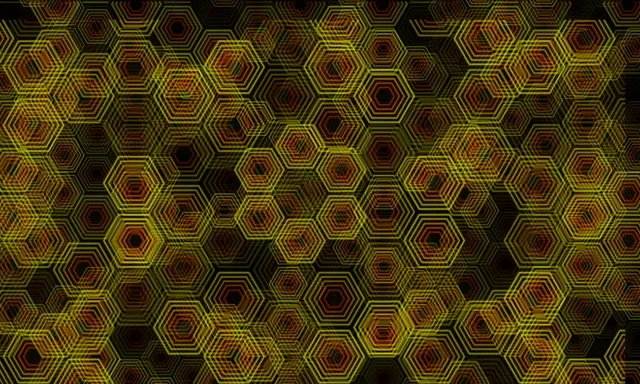 5:3 Wide | 60fps Hexagon Motion Loop Screensaver - Neon Colors
