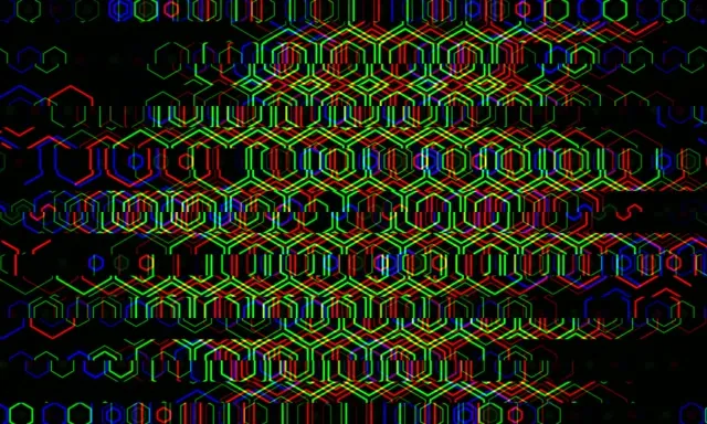 5:3 Wide | 60fps Neon Hex Matrix Screensaver VJ Motion Background