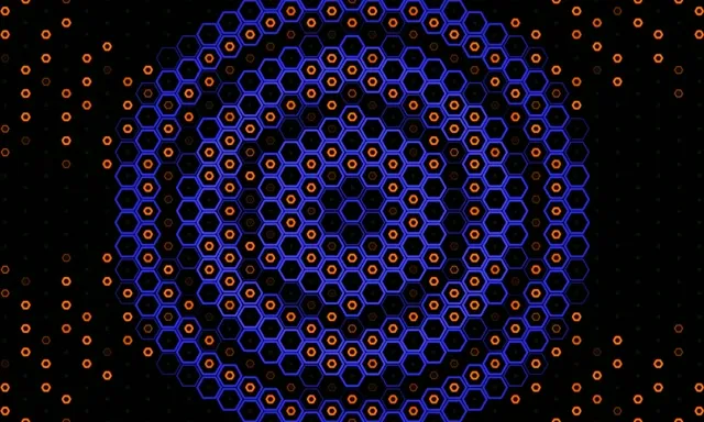 5:3 Wide | 60fps Neon Hex Network Motion Screensaver Wallpaper