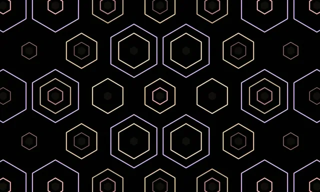 5:3 Wide | 60fps Neon Hexagon Motion Background Screensaver VJ Loop