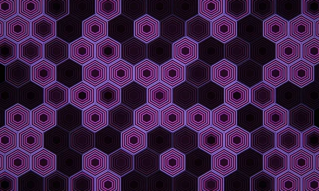 5:3 Wide | 60fps Neon Hexagon Pattern Screensaver Motion Background VJ