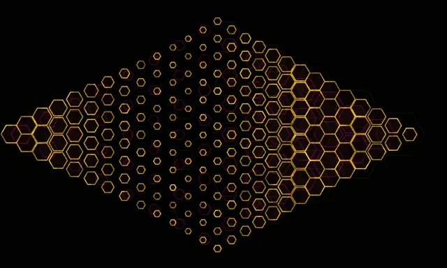 5:3 Wide 60fps Screensaver Neon Tunnel VJ Animation Hexagon Lights