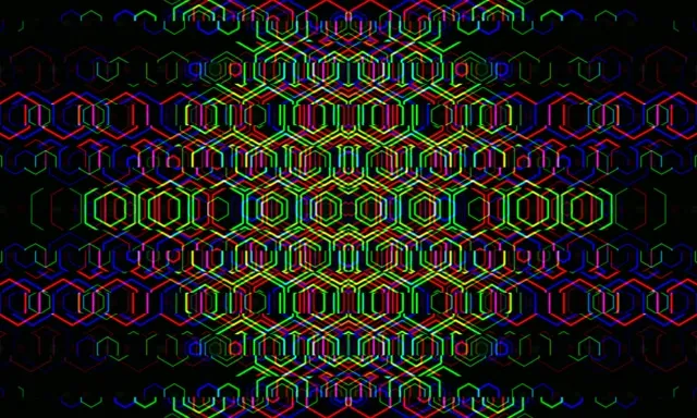 5:3 Wide | Colorful geometric lines 60fps screensaver motion loop