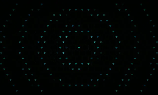 5:3 Wide | Cyan Hearts Motion 60fps Screensaver Live Background