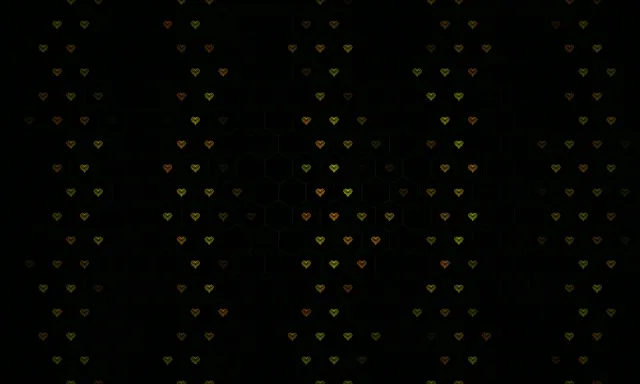 5:3 Wide | Falling Golden Hearts 60fps Screensaver VJ Motion Background