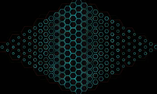 5:3 Wide | Geometric Cyan Red Motion Background 60fps Screensaver Loop