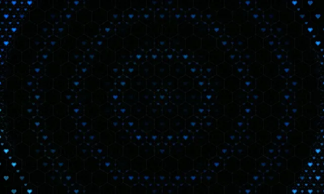 5:3 Wide | Glowing Blue Hearts 60fps Motion Background Screensaver