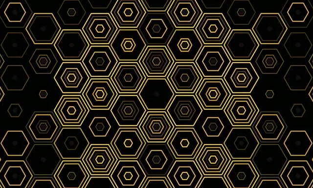 5:3 Wide | Golden Hexagon Geometric 60fps Screensaver VJ Loop Design