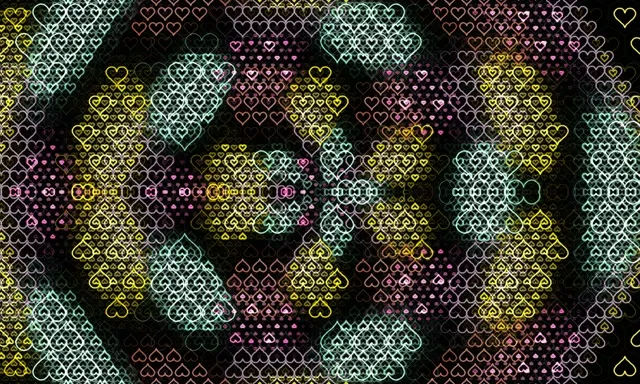 5:3 Wide Neon Hearts 60fps Motion Background Live Wallpaper