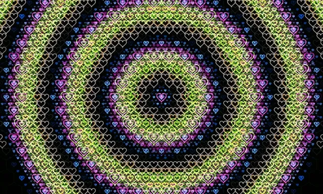 5:3 Wide | Neon Hearts 60fps Screensaver Live Motion Loop