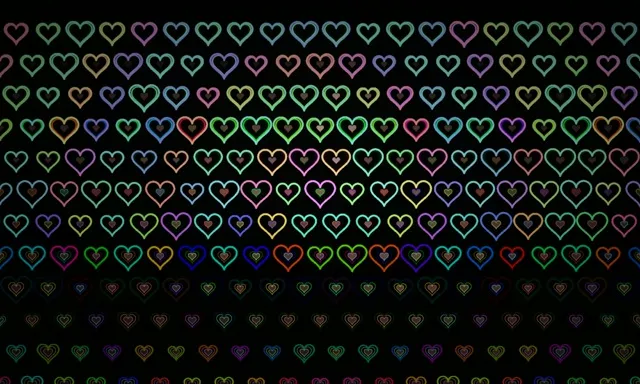 5:3 Wide | Neon Hearts Colorful 60fps Screensaver Motion