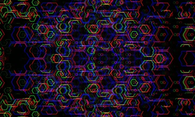 5:3 Wide | Neon hexagon 60fps screensaver motion background looping VJ