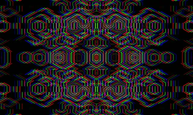 5:3 Wide | Neon Hexagon Geometric 60fps Screensaver VJ Loop
