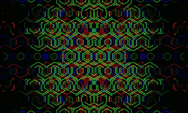 5:3 Wide | Neon hexagon matrix 60fps screensaver live wallpaper