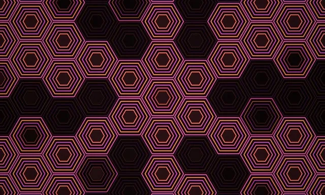 5:3 Wide | Neon Hexagon Pattern 60fps Screensaver VJ Motion Loop
