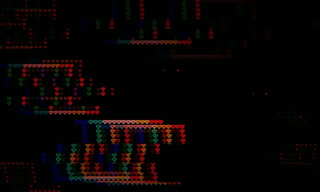 5:3 Wide | Pixel art hearts neon 60fps screensaver VJ wallpaper