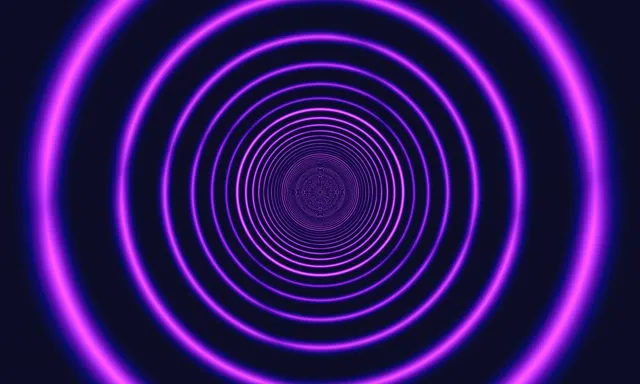 5:3 Wide | Purple Magenta Neon Tunnel 60fps VJ Loop - Glowing Motion Screensaver