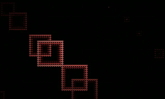 5:3 Wide | Red Hearts Animated Pixels 60fps Screensaver Motion Background