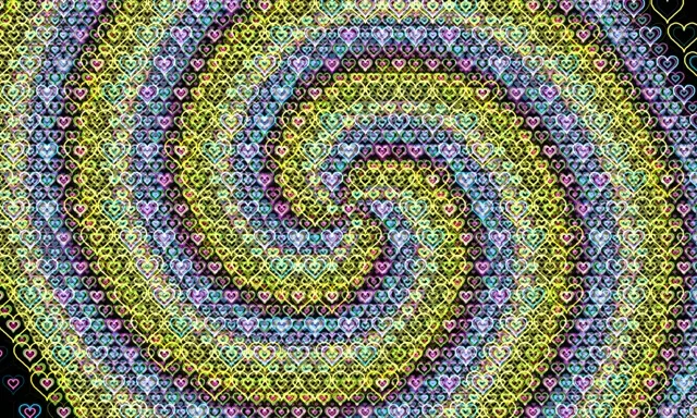 5:3 Wide | Vibrant Neon Hearts 60fps Seamless Loop Screensaver VJ