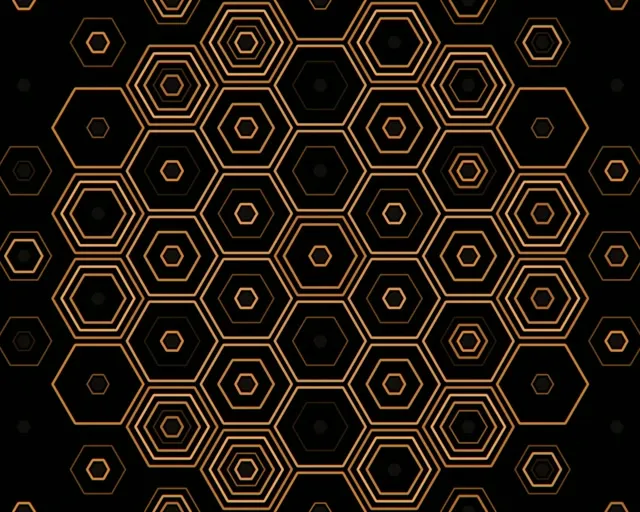 5:4 Industrial | 60fps Golden Hexagon Pattern Live Wallpaper Screensaver VJ Loop