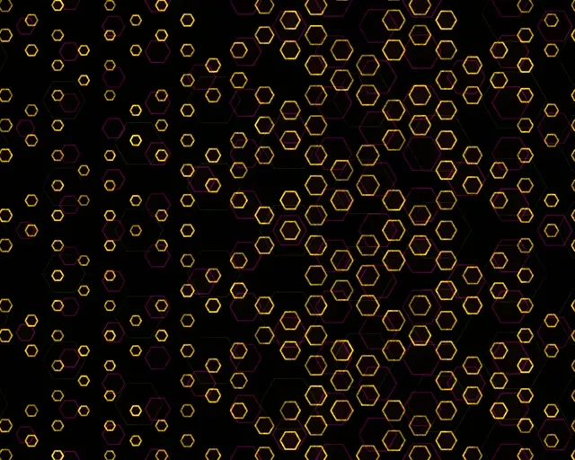 5:4 Industrial 60FPS Golden Hexagon Pattern Screensaver Motion Background