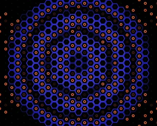 5:4 Industrial | 60fps Neon Hexagon Network Background VJ Loop
