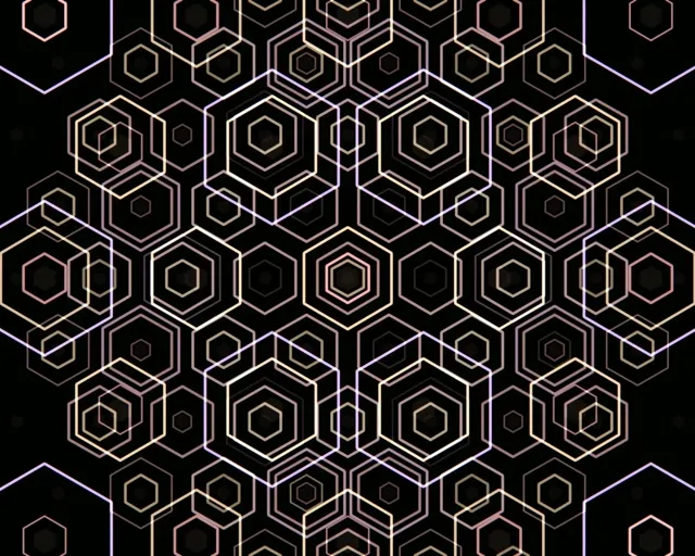 5:4 Industrial | 60fps Screensaver - Neon Hexagon Geometric Motion Wallpaper Loop