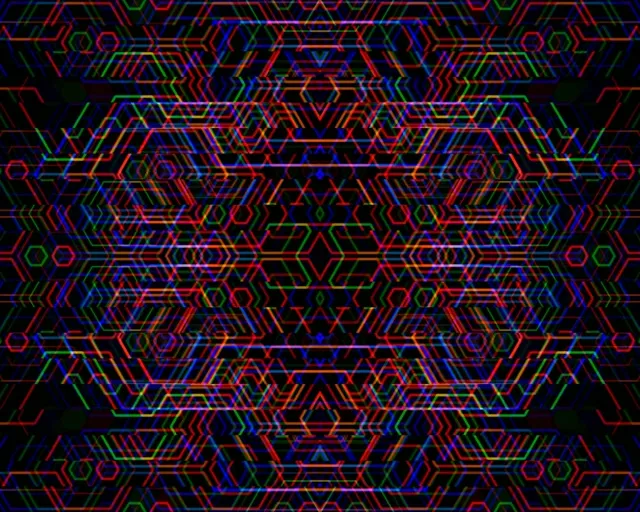 5:4 Industrial | Circuit Pattern Neon 60fps Screensaver Loop VJ